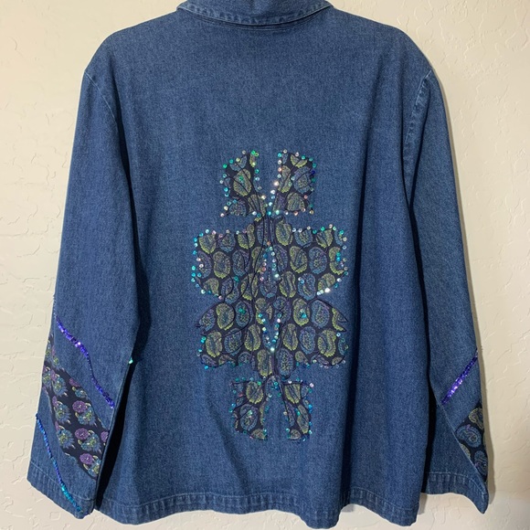 Sequin Embroidery Jean Jacket - Picture 2 of 4
